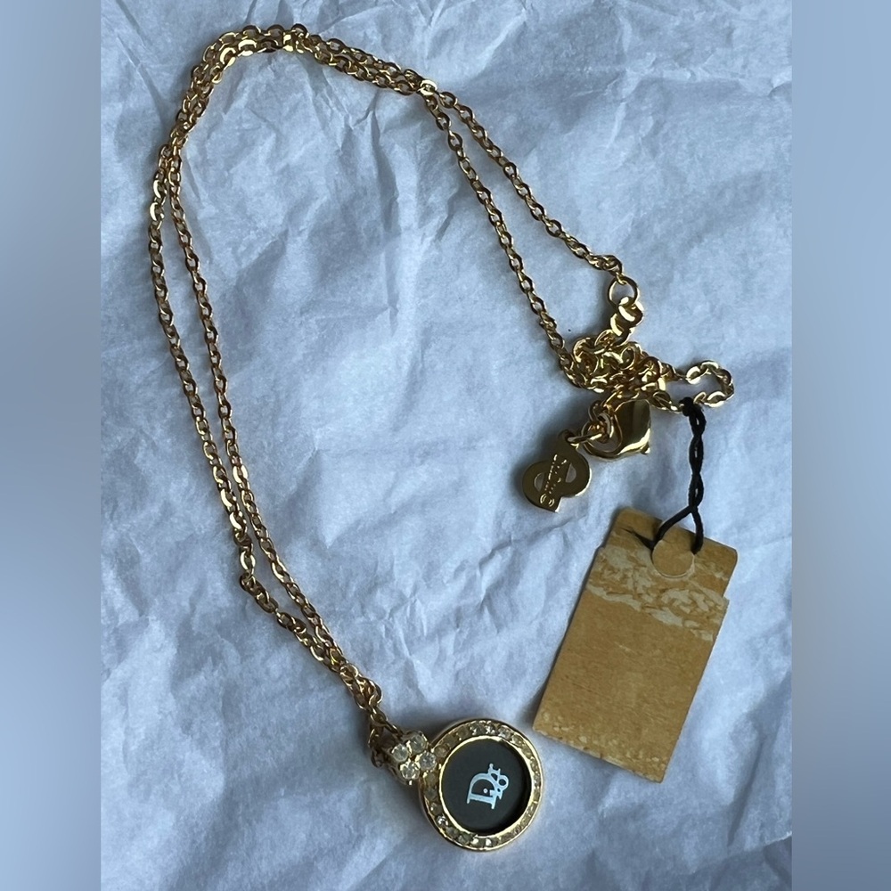 Christian Dior Gold and Black Pendant Necklace - Picture 8 of 9